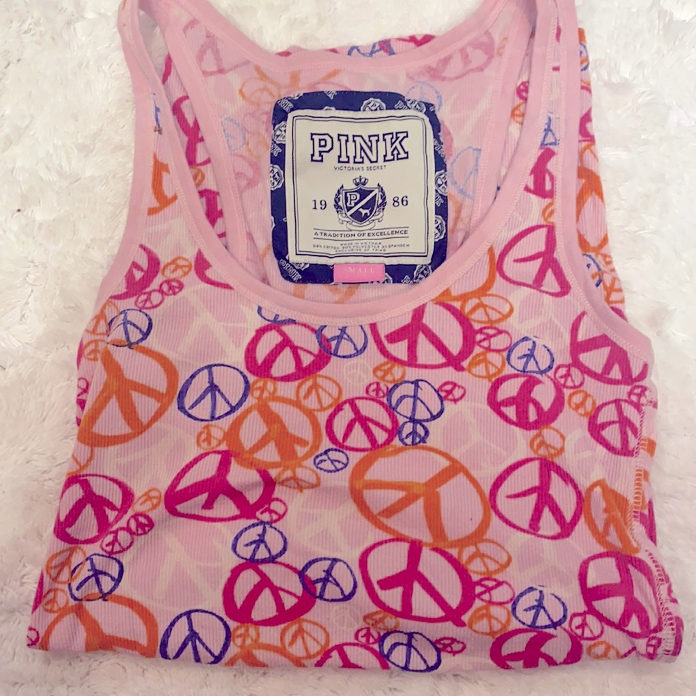 Pink Peace Signs Tank Top